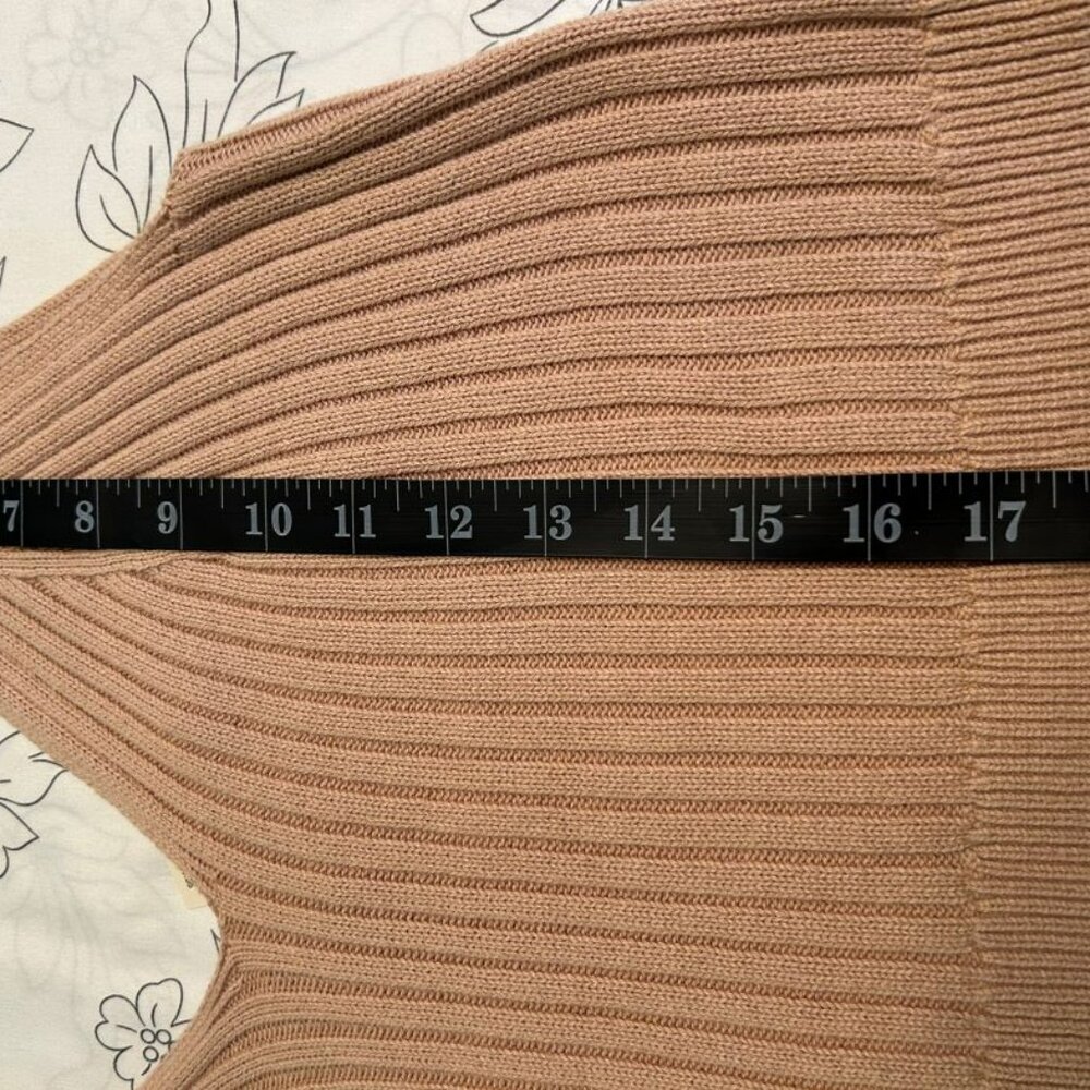 NWT Aerie 100% Cotton Rib Knit Sleeveless V-neck Cropped Tan Sweater Top XXL - Picture 9 of 10